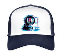 Spreadshirt MTV Astronaut with MTV Logo Trucker Cap, One Size, White/Navy