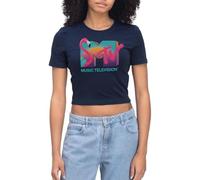 Spreadshirt MTV Music Television Flamingo Logo Crop T-Shirt, XS, Light Navy