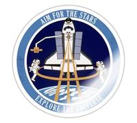 Spreadshirt NASA Aim for The Stars Sticker, 10 x 10 cm, White Glossy