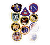 Spreadshirt NASA Apollo Mission Badges Sticker Size S (10 x 10 cm), 10 x 10 cm, Transparent Glossy