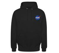 Spreadshirt NASA Classic Logo As Chest Logo Unisex Hoodie, XL, black