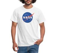 Spreadshirt NASA Official Merchandise Classic Logo Men's T-Shirt, L, White