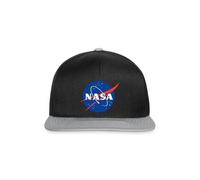 Spreadshirt NASA Official Merchandise Classic Logo Snapback Cap, One Size, Black/Grey