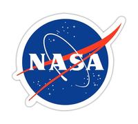 Spreadshirt NASA Official Merchandise Classic Logo Sticker, 10 x 10 cm, White Matte