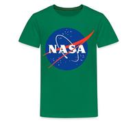 Spreadshirt NASA Official Merchandise Classic Logo Teenager Premium Organic T-Shirt, 158/164 (12 Years), Kelly Green