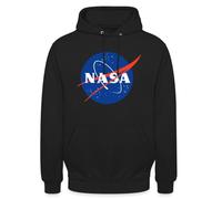 Spreadshirt NASA Official Merchandise Classic Logo Unisex Hoodie, 4XL, black