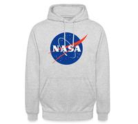 Spreadshirt NASA Official Merchandise Classic Logo Unisex Hoodie, XL, light heather grey