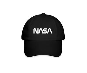 Spreadshirt NASA Official Merchandise Worm Logo Baseball Cap, One Size, Black/Black
