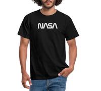 Spreadshirt NASA Official Merchandise Worm Logo Men's T-Shirt, 3XL, Black