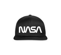Spreadshirt NASA Official Merchandise Worm Logo Snapback Cap, One Size, Black/Black