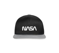 Spreadshirt NASA Official Merchandise Worm Logo Snapback Cap, One Size, Black/Grey