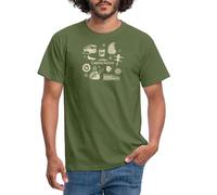 Spreadshirt National Lampoon's Christmas Vacation Symbols Men's T-Shirt, L, Military Green