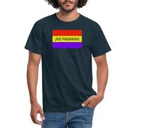 Spreadshirt No Pasaran Quote and Flag Men's T-Shirt, L, Navy