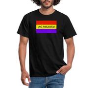 Spreadshirt No Pasaran Quote and Flag Men's T-Shirt, S, Black