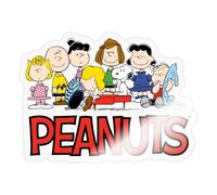 Spreadshirt Official Peanuts Snoopy and The Gang Logo Sticker Size S (10 x 10 cm), 10 x 10 cm, Transparent Glossy