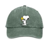 Spreadshirt Official Peanuts Snoopy and Woodstock Relaxed Vintage Cap, One Size, Vintage Bottle Green