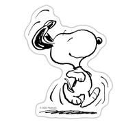 Spreadshirt Official Peanuts Snoopy in A Hurry Sticker, 10 x 10 cm, White Matte