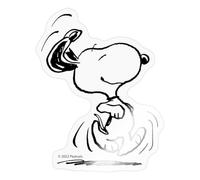 Spreadshirt Official Peanuts Snoopy in A Hurry Sticker Size S (10 x 10 cm), 10 x 10 cm, Transparent Glossy