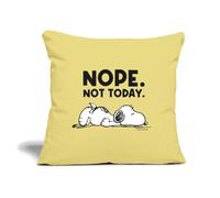Spreadshirt Official Peanuts Snoopy Nope Not Today Sofa pillow with filling 45cm x 45cm, One Size, washed yellow