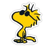 Spreadshirt Official Peanuts Woodstock Cool Sunglasses Sticker, 10 x 10 cm, White Matte