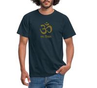 Spreadshirt Om Mantra Namah Shivaya Sanskrit Men's T-Shirt, L, Navy