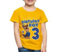 Spreadshirt Paw Patrol 3 Year Old Birthday Boy Chase Kids Premium Organic T-Shirt, 98/104 (2 Years), Sun Yellow