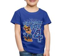Spreadshirt Paw Patrol 4 Year Old Birthday Boy Chase Kids Premium Organic T-Shirt, 110/116 (4 Years), Royal Blue