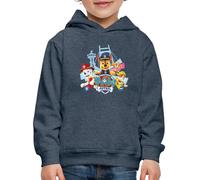 Spreadshirt Paw Patrol Logo Kids' Premium Hoodie, 98/104 (3-4 Years), heather denim