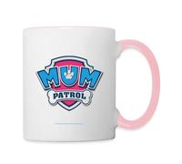 Spreadshirt Paw Patrol Mum Patrol Two-Tone Mug, One Size, White/Pink