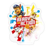 Spreadshirt Paw Patrol Ready for Action Small Sticker Size S (10 x 10 cm), 10 x 10 cm, Transparent Glossy