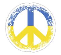 Spreadshirt Peace Ukraine Sticker, 10 x 10 cm, White Matte