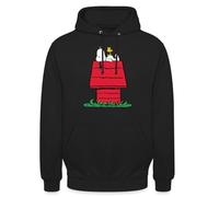 Spreadshirt Peanuts Asleep On Doghouse Unisex Hoodie Black