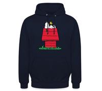 Spreadshirt Peanuts Asleep On Doghouse Unisex Hoodie Navy