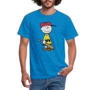 Spreadshirt Peanuts Charlie Brown Baseball Men's T-Shirt, L, Royal Blue