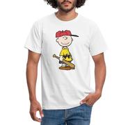 Spreadshirt Peanuts Charlie Brown Baseball Men's T-Shirt, L, White
