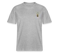 Spreadshirt Peanuts Charlie Brown Embroidery Unisex Organic T-Shirt, L, Heather Grey