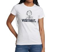Spreadshirt Peanuts Peppermint Patty Vegetables Women's T-Shirt, L, White
