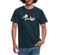 Spreadshirt Peanuts Schroeder and Lucy Men's T-Shirt, L, Navy