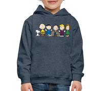 Spreadshirt Peanuts Snoopy And The Gang Kids' Premium Hoodie, 122/128 (7-8 Years), heather denim