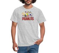 Spreadshirt Peanuts Snoopy and The Gang Logo Men's T-Shirt, S, Heather Grey