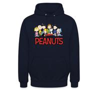 Spreadshirt Peanuts Snoopy And The Gang Logo Unisex Hoodie Navy