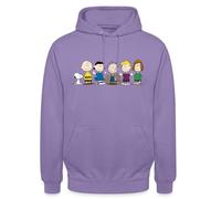 Spreadshirt Peanuts Snoopy And The Gang Unisex Hoodie, L, lavender