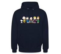 Spreadshirt Peanuts Snoopy And The Gang Unisex Hoodie, L, navy