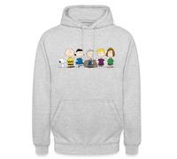 Spreadshirt Peanuts Snoopy And The Gang Unisex Hoodie, S, light heather grey
