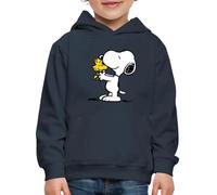 Spreadshirt Peanuts Snoopy and Woodstock Kids' Premium Hoodie, 110/116 (5-6 Years), Navy