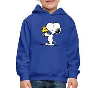 Spreadshirt Peanuts Snoopy and Woodstock Kids' Premium Hoodie, 152/164 (12-14 Years), Royal Blue