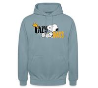 Spreadshirt Peanuts Snoopy And Woodstock Lazy Days Unisex Hoodie, S, stonewash blue