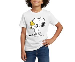 Spreadshirt Peanuts Snoopy and Woodstock Teenage T-Shirt, 134/146 (9-11 Years), White