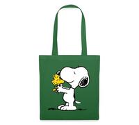 Spreadshirt Peanuts Snoopy And Woodstock Tote Bag, One Size, evergreen