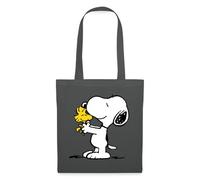 Spreadshirt Peanuts Snoopy And Woodstock Tote Bag, One Size, graphite grey